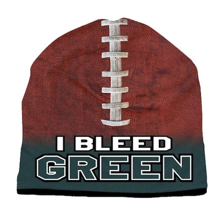 American Mills Beanie I Bleed Style Sublimated Football Forest Green Design 1122702525